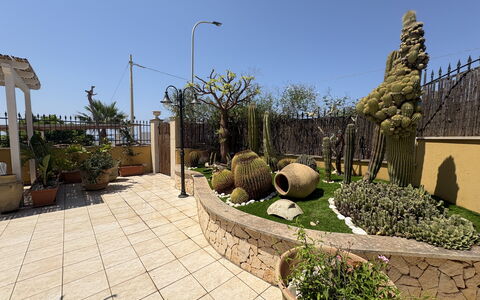 Villa Magda: Flowerpot, Garden, Landscaping, Flagstone, Houseplant, Courtyard, Yard, Shade, Walkway