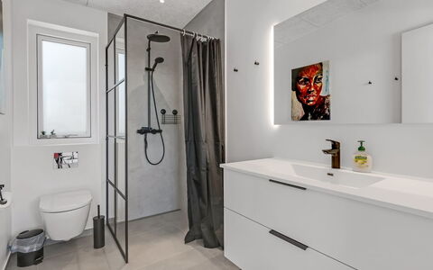 Hubertina - 900M from the Sea: Flooring, Floor, Interior Design, Plumbing Fixture, Bathroom Cabinet, Ceiling, Plumbing, Tile, Home, Bathroom