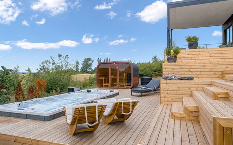 Hubertina - 900M from the Sea: Deck, Swimming Pool, Shade, Eco Hotel, Outdoor Furniture, Wood Stain, Hardwood, Design, Chair, Outdoor Structure