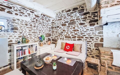 Le Bourg Tressé: Flooring, Floor, Living Room, Chair, Houseplant, Pillow, Flagstone, Flowerpot, Carpet