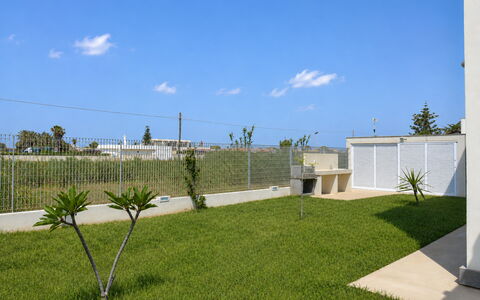 Villa Blue: Land Lot, Garden, Shade, Landscaping, Lawn, Walkway, Yard, Artificial Turf
