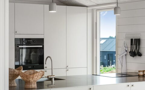 Pia - 350M from the Sea: Kitchen, Flooring, Countertop, Wood, Interior Design, Floor, Kitchen Appliance, Ceiling, Light Fixture, Furniture