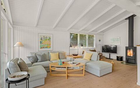 Gudmunda - 300M from the Sea: Interior Design, Flooring, Floor, Couch, Wood, Furniture, Ceiling, Living Room, Wood Flooring