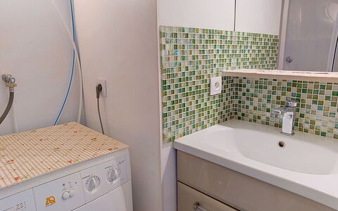 Aqua Riva: Flooring, Plumbing Fixture, Interior Design, Floor, Bathroom, Washing Machine, Tile, Room, Laundry Room, Plumbing