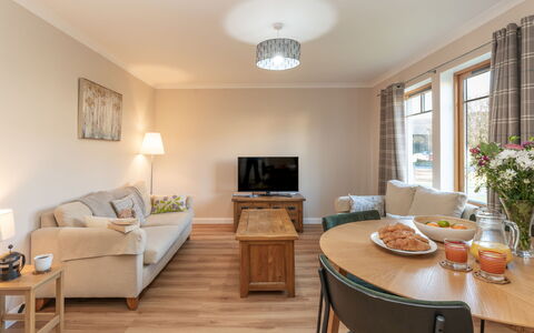 Corbett Apt: Furniture, Interior Design, Flooring, Floor, Table, Wood, Ceiling, Chair, Room, Couch