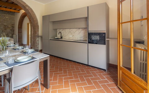 Casale delle Lupe, Campiglia Marittima: Interior Design, Kitchen, Flooring, Major Appliance, Countertop, Kitchen Appliance, Furniture, Floor, Home, Ceiling
