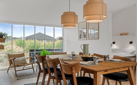 Karoliina - 500M from the Sea: Furniture, Dining Room, Chair, Table, Interior Design, Flooring, Kitchen & Dining Room Table, Wood, Floor, Ceiling