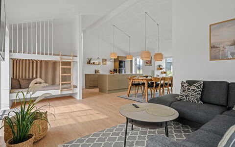 Karoliina - 500M from the Sea: Furniture, Interior Design, Flooring, Floor, Wood, Ceiling, Couch, Living Room, Room, Lighting