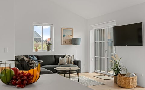 Karoliina - 500M from the Sea: Furniture, Interior Design, Flooring, Floor, Wall, Couch, Wood, Living Room, Ceiling, Table