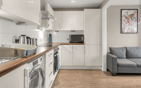 Hoxton Residence: Furniture, Interior Design, Apartment, Floor, Flooring, Table, Chair, Living Room, Room, Home