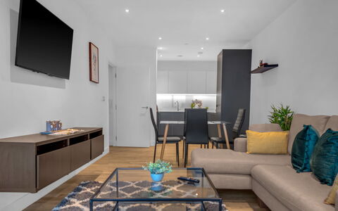Wickside Apartment: Furniture, Interior Design, Apartment, Floor, Flooring, Table, Chair, Living Room, Room, Home