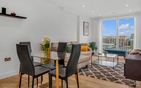 Wickside Apartment: Furniture, Interior Design, Apartment, Floor, Flooring, Table, Chair, Living Room, Room, Home