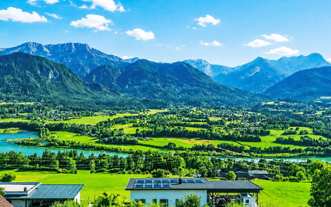 Karawanken Panorama: Sky, Blue, Mountainous Landforms, Mountain, Green, Hill, Cloud, Natural Landscape, Highland, Mountain Range