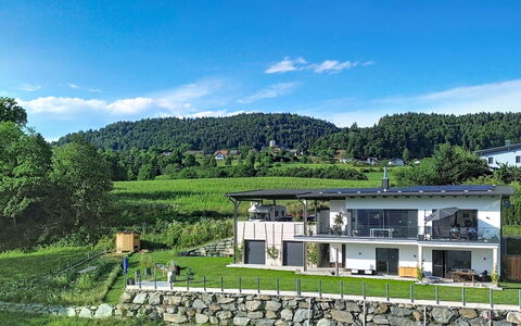 Karawanken Panorama: Grass, House, Landscape, Home, Rural Area, Land Lot, Cloud, Roof, Cottage