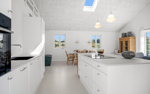 Selvi - 500M from the Sea: Kitchen, Flooring, Ceiling, Countertop, Interior Design, Floor, Light Fixture, Cabinetry, Sink, Tile
