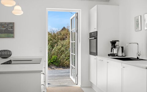 Selvi - 500M from the Sea: Kitchen, Flooring, Countertop, Kitchen Appliance, Interior Design, Wood, Floor, Cabinetry, Major Appliance, Ceiling