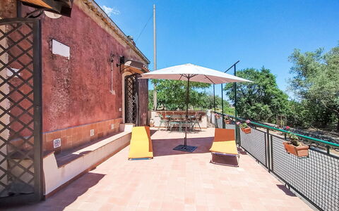 Il Giardino di Lara: Wall, Door, Iron, Balcony, Flowerpot, Brick, Chair, Houseplant, Shade, Wood Stain