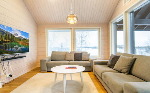 Kuhmoinen 642: Interior Design, Wood, Couch, Ceiling, Flooring, Living Room, Home, Floor, Furniture, Room