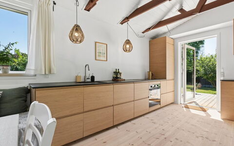 Antonie - 350M from the Sea: Kitchen, Countertop, Flooring, Wood, Furniture, Interior Design, Cabinetry, Floor, Kitchen Appliance, Cupboard
