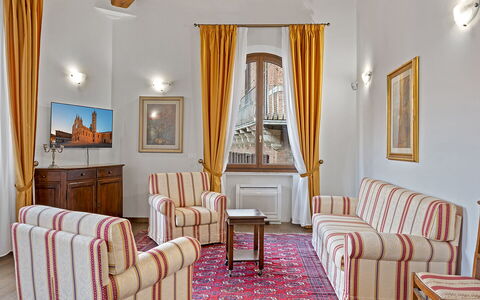 La Piazza Grand Vista Suite: Furniture, Interior Design, Flooring, Floor, Ceiling, Room, Home, Living Room, Picture Frame, Couch