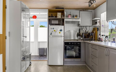 Agla - 350M from the Sea: Kitchen Appliance, Kitchen, Major Appliance, Countertop, Home Appliance, Refrigerator, Flooring, Wood, Interior Design, Cabinetry