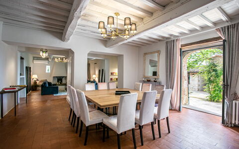Casa All'Erta: Furniture, Interior Design, Wall, Flooring, Wood, Table, Chair, Ceiling, Dining Room, Kitchen & Dining Room Table