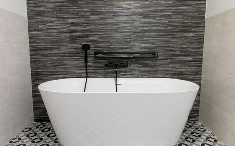 Alta: Plumbing Fixture, Flooring, Bathroom, Floor, Interior Design, Tile, Plumbing, Tap, Composite Material