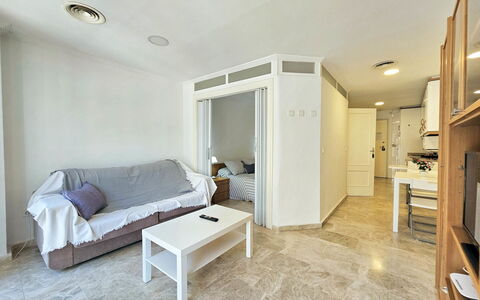 Apartamento Alba 1: Flooring, Floor, Interior Design, Ceiling, Furniture, Apartment, Room, Couch, Living Room