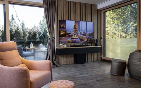 Valera Vita Forest: Furniture, Interior Design, Flooring, Floor, Couch, Living Room, Wood, Home, Lighting, Television