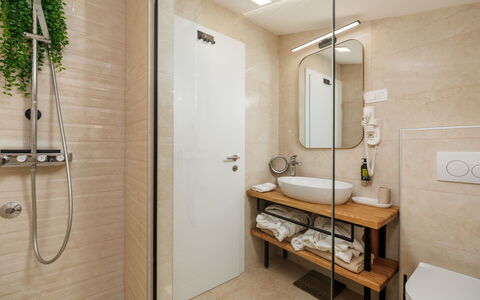 Valera Vita Forest: Bathroom, Flooring, Interior Design, Plumbing Fixture, Wall, Floor, Bathroom Sink, Wood, Sink, Tap