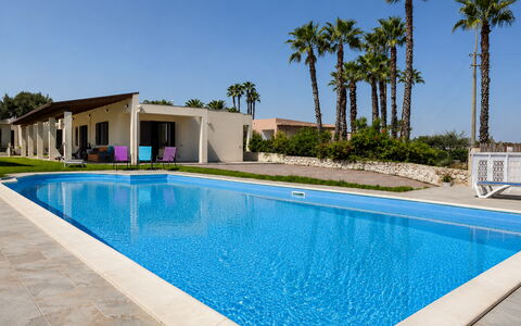 Villa Sara: Blue, Swimming Pool, Resort, Composite Material, Leisure, Shade, Estate, Eco Hotel, Outdoor Furniture, Villa