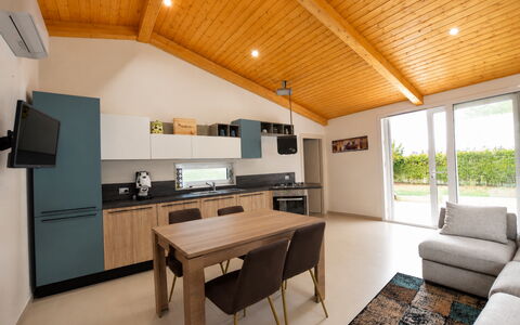 La Dimora di Diana: Interior Design, Furniture, Flooring, Wood, Ceiling, Floor, Room, Countertop, Lighting, Kitchen