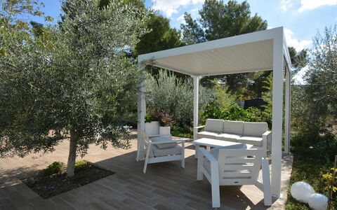 La Dimora di Diana: Furniture, Wood, Outdoor Furniture, Shade, Garden, Pergola, Outdoor Structure, Outdoor Table, Chair, Patio