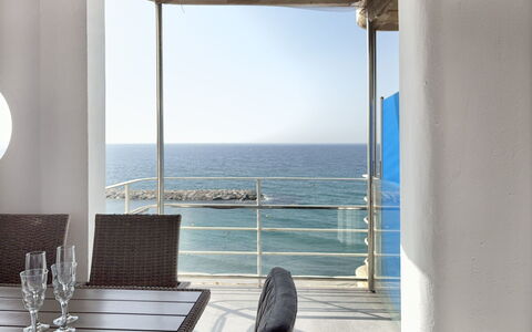 Clara: Furniture, Floor, Flooring, Chair, Sea, Interior Design, Table, Ocean, Glass, Shade