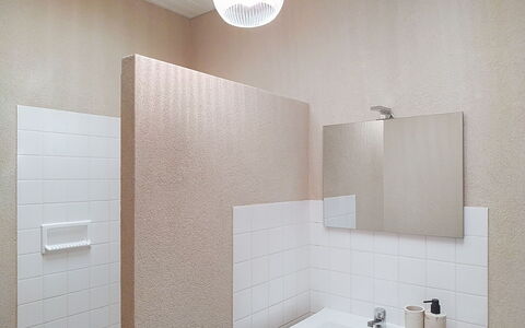 Riviera: Wall, Flooring, Interior Design, Floor, Plumbing Fixture, Bathroom, Brown, Plumbing, Sink, Ceiling