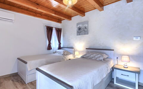 Trošti: Home, Furniture, Floor, Bed, Bedroom, Hardwood, Bed Frame, Wood Stain, Pillow, Hotel
