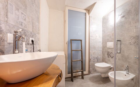 Noah: Flooring, Floor, Plumbing Fixture, Bathroom, Interior Design, Ceiling, Lighting, Plumbing, Bathroom Sink, Mirror