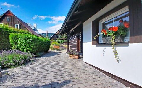 Cerny Dul 400: House, Shrub, Architecture, Home, Cottage, Groundcover, Garden, Flagstone, Door