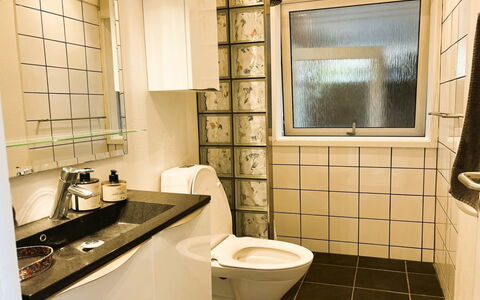 Annalina - 230M from the Sea: Toilet Seat, Bathroom, Plumbing Fixture, Toilet, Wall, Flooring, Interior Design, Floor, Plumbing, Sink