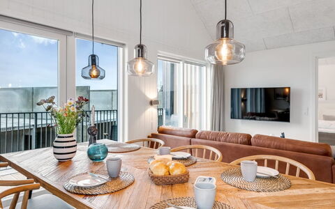 Thormund - 400M from the Sea: Interior Design, Light Fixture, Furniture, Wood, Flooring, Ceiling, Chandelier, Dining Room, Lighting, Kitchen & Dining Room Table