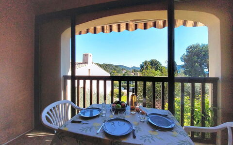 La Bressado: Balcony, Porch, Baluster, Chair, Wood Stain, Kitchen & Dining Room Table, Outdoor Furniture, Villa, Hacienda, Outdoor Table