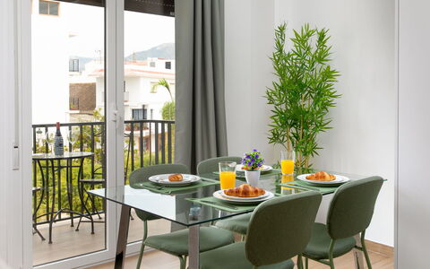 Elvix Nerja Center B: House, Shrub, Home, Residential Area, Estate, Cottage, Hacienda, Yard, Shade, Lawn