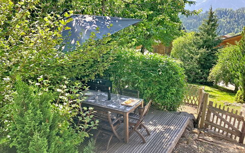 Chalet 1899: Shrub, Garden, Shade, Umbrella, Outdoor Table, Outdoor Furniture, Spring, Chair, Backyard, Yard