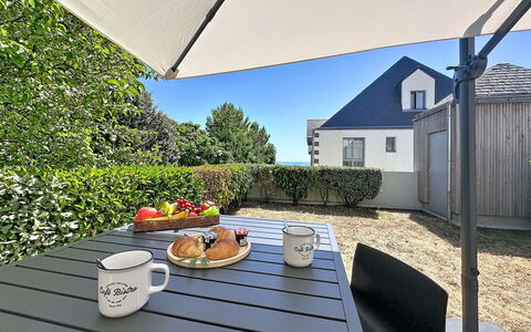 Les Sylphes: Furniture, Outdoor Furniture, Chair, Shade, Outdoor Table, Garden, Umbrella, Landscaping, Kitchen & Dining Room Table, Patio