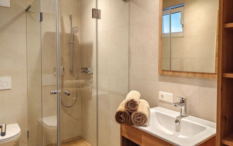Auffach 602: Flooring, Bathroom, Interior Design, Floor, Plumbing Fixture, Wood, Bathroom Sink, Sink, Bathroom Cabinet, Tap