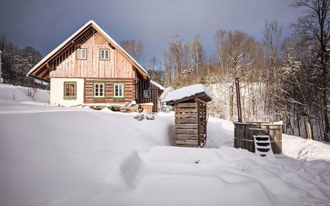 U Kazíků: Building, House, Wood, Home, Winter, Snow, Cottage, Roof, Freezing, Siding