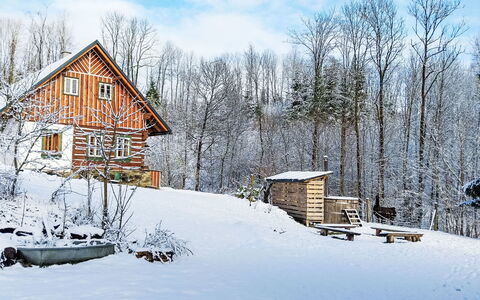 U Kazíků: Snow, Winter, Building, Tree, House, Wood, Branch, Home, Cottage, Roof