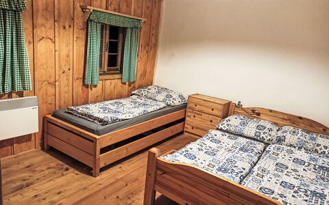 U Kazíků: Wood, Flooring, Floor, Bedroom, Bed, Furniture, Interior Design, Bunk Bed, Bed Frame, Hardwood