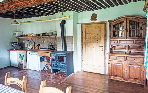 U Kazíků: Furniture, Wood, Kitchen, Ceiling, Flooring, Interior Design, Floor, Room, Hardwood, Wood Stain