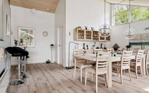 Wreth - 1.5Km from the Sea: Furniture, Interior Design, Flooring, Floor, Wood, Wood Flooring, Ceiling, Kitchen & Dining Room Table, Light Fixture, Dining Room